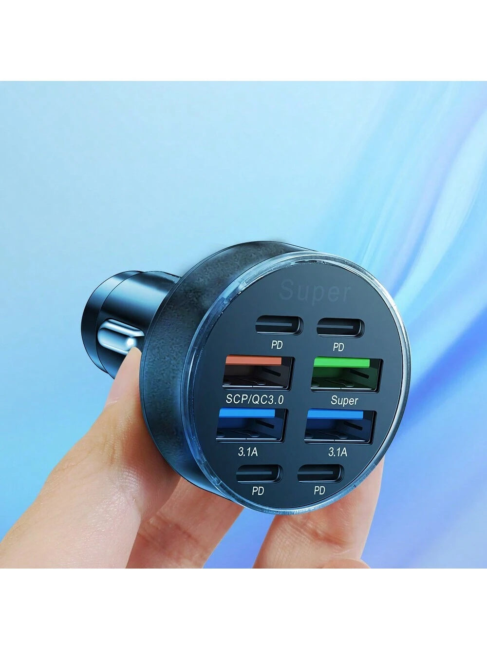 100W Multi-Port Fast Charging Car Charger (8 Ports)
