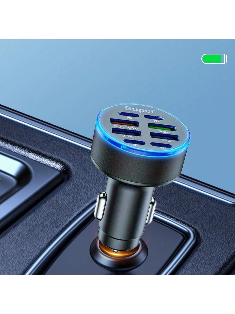 100W Multi-Port Fast Charging Car Charger (8 Ports)