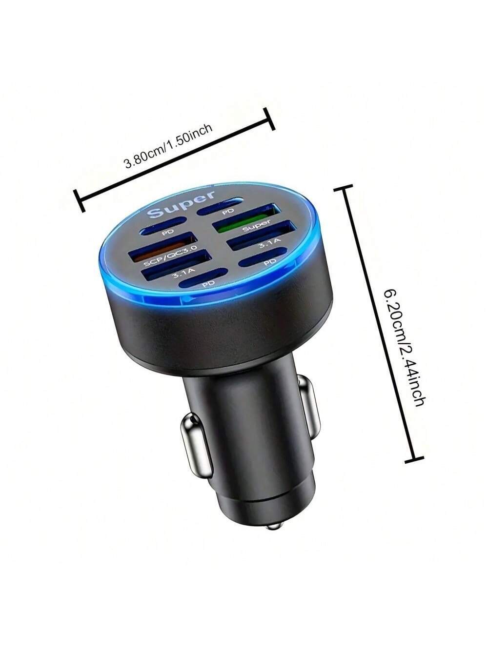 100W Multi-Port Fast Charging Car Charger (8 Ports)