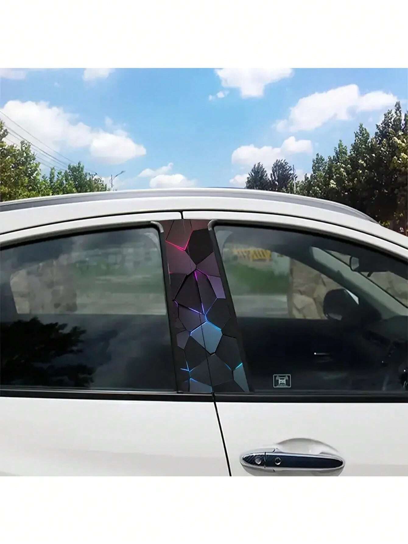 2Pcs Sci-Fi Themed Car B-Pillar Decals/Stickers