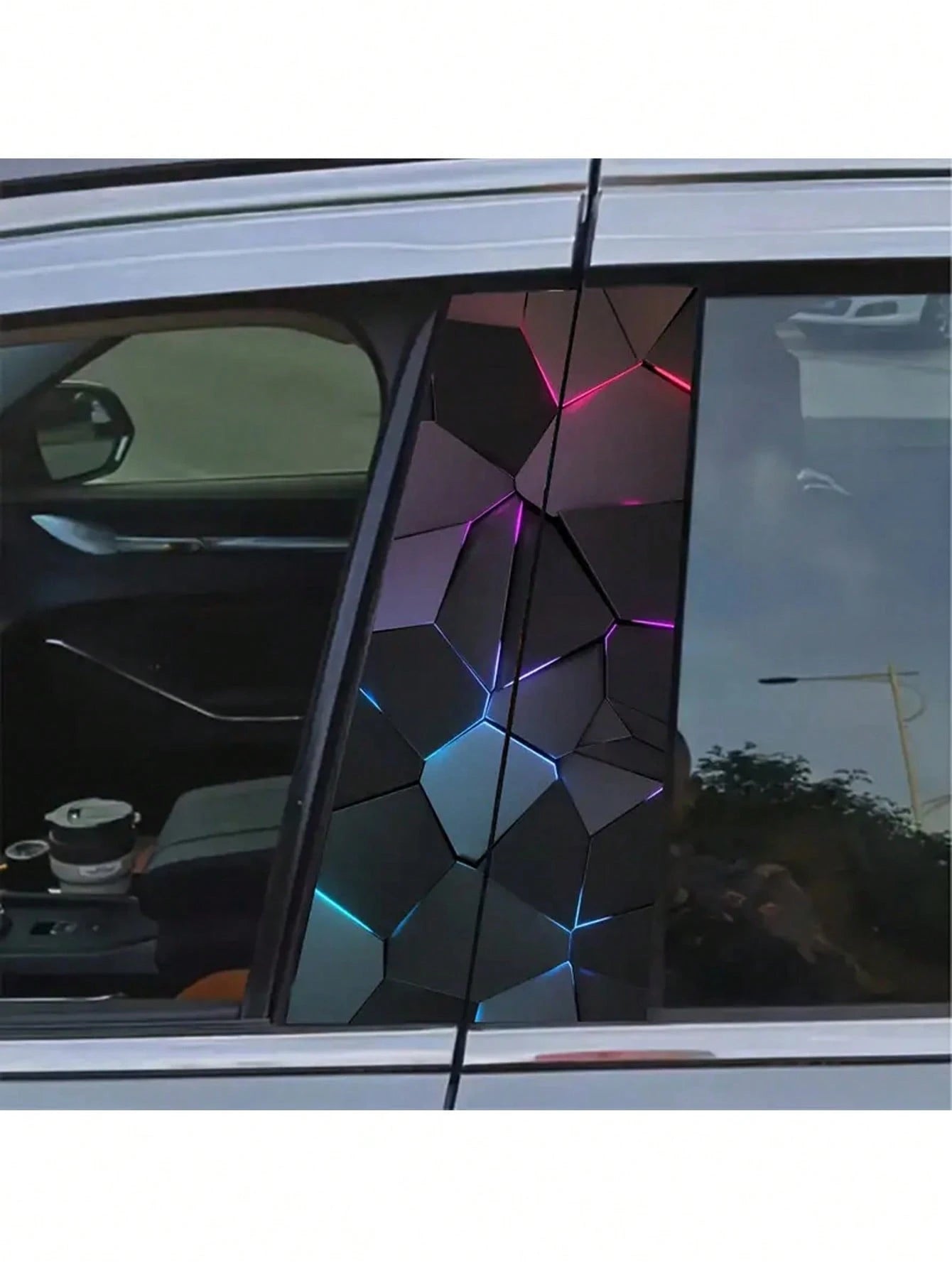 2Pcs Sci-Fi Themed Car B-Pillar Decals/Stickers