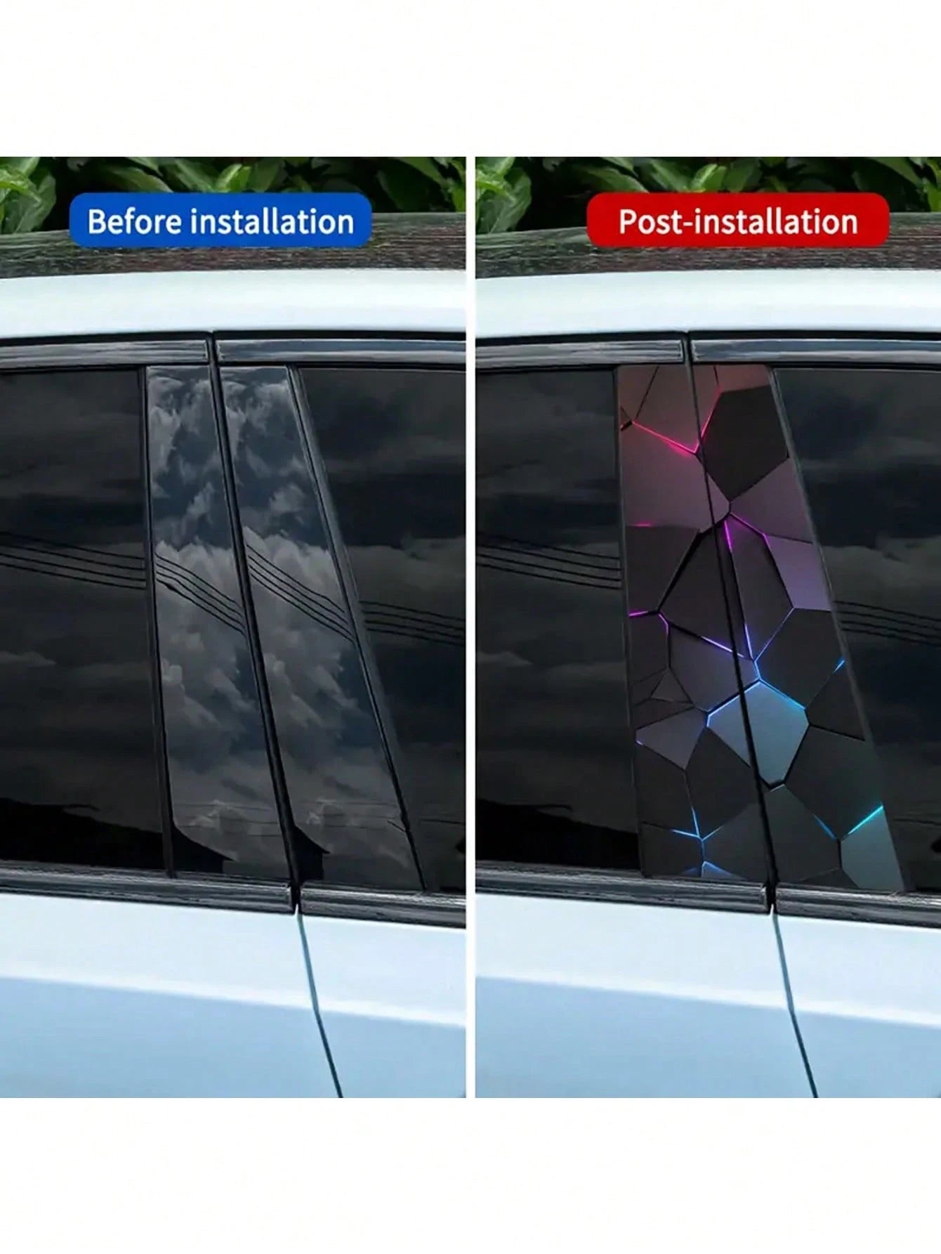 2Pcs Sci-Fi Themed Car B-Pillar Decals/Stickers