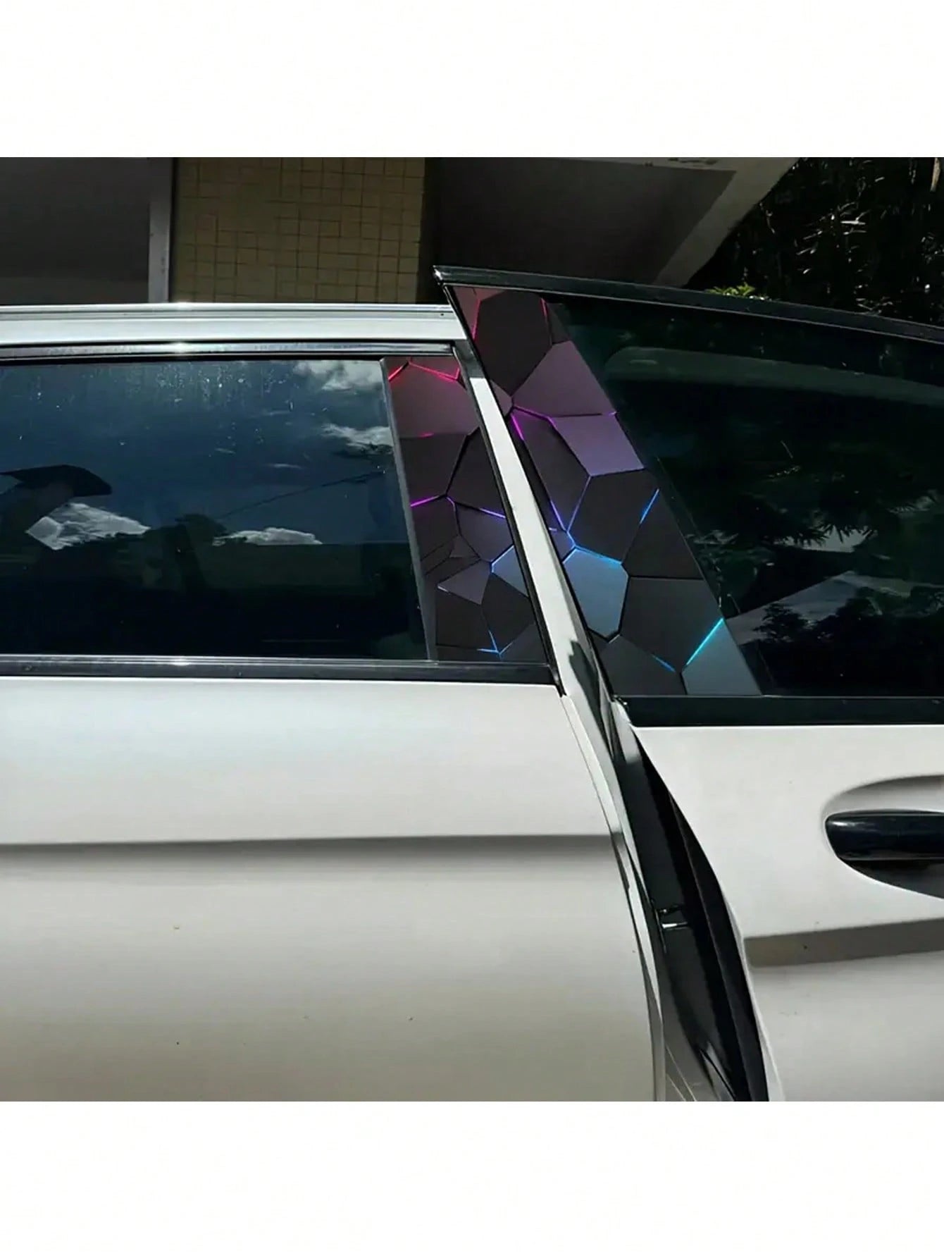2Pcs Sci-Fi Themed Car B-Pillar Decals/Stickers