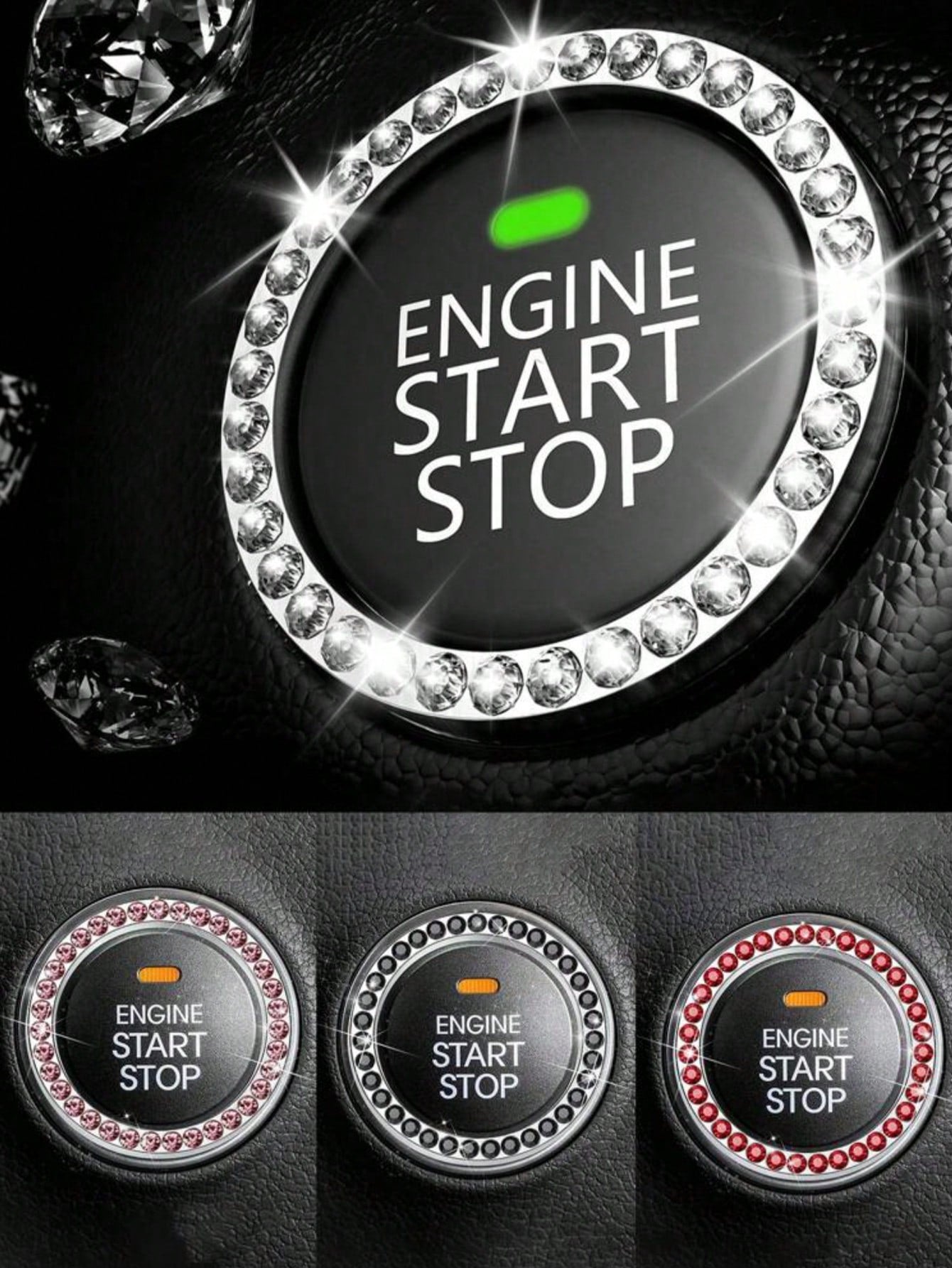Universal Shiny Rhinestone Push-Start Accessory Decoration