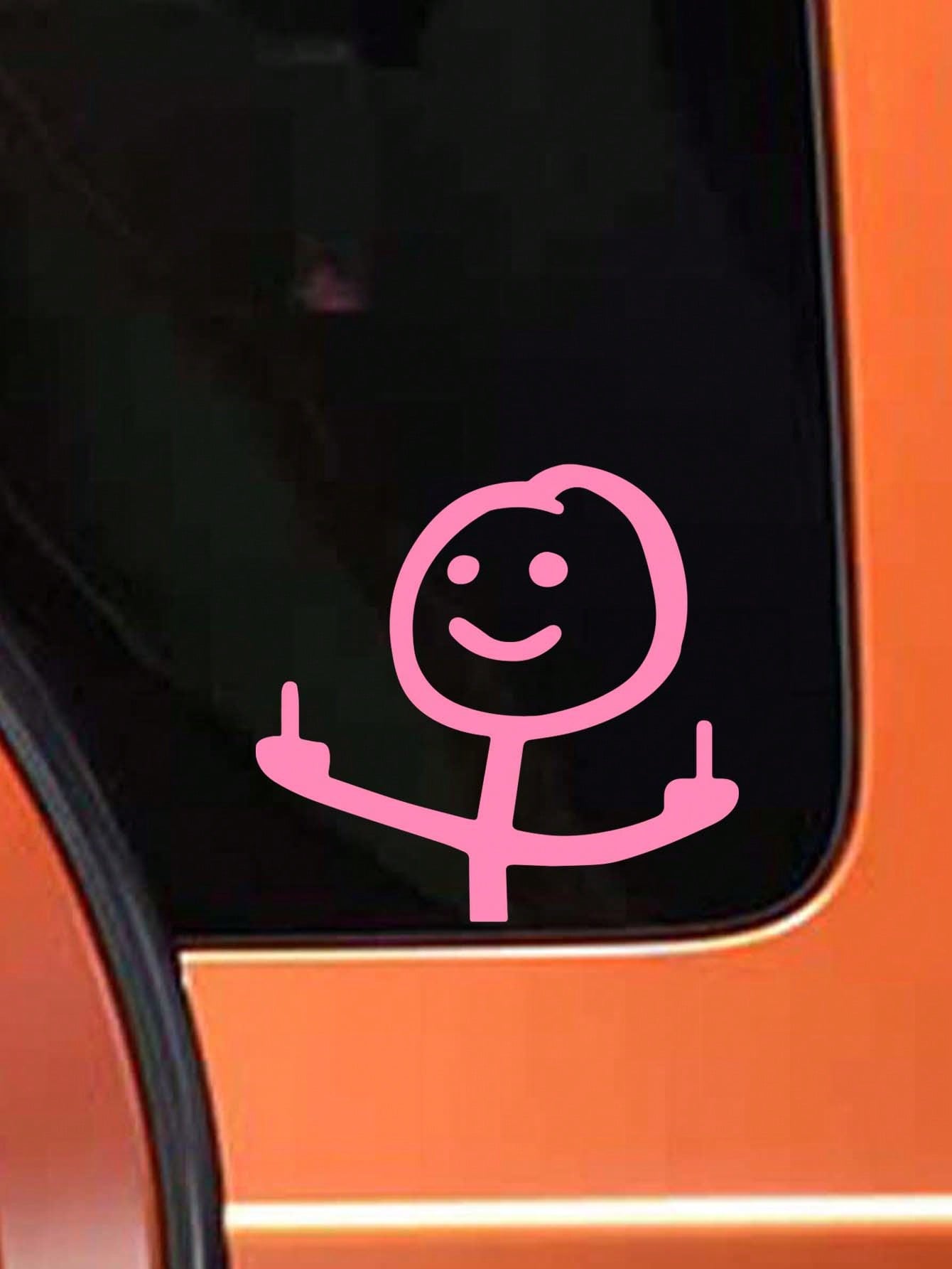 Cute Cartoon Smiling Face Car Window Sticker, Add Happiness Symbol to Vehicle, Can Be Pasted on Laptop, Refrigerator, Luggage and Other Daily Items as Decor