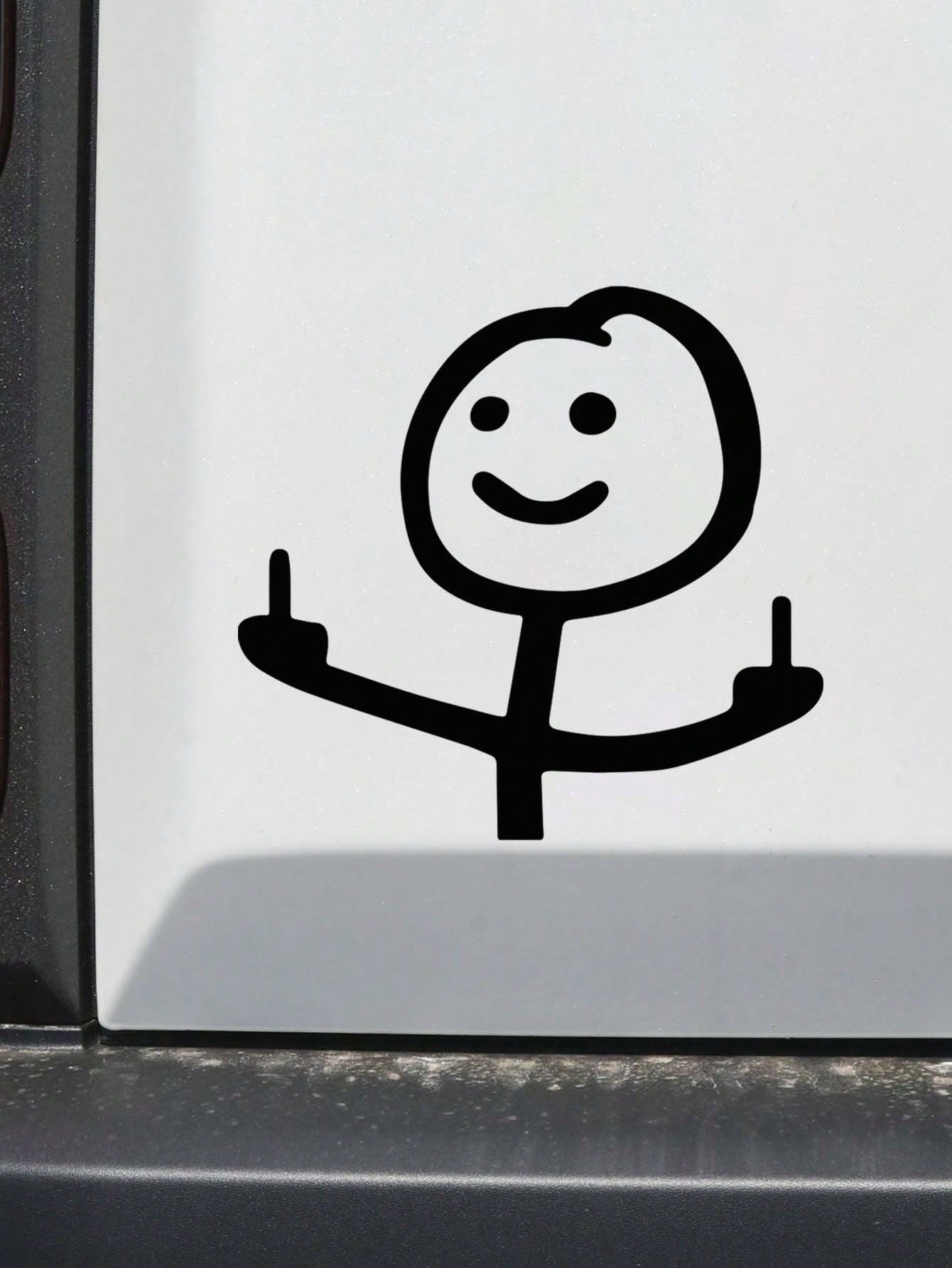 Cute Cartoon Smiling Face Car Window Sticker, Add Happiness Symbol to Vehicle, Can Be Pasted on Laptop, Refrigerator, Luggage and Other Daily Items as Decor