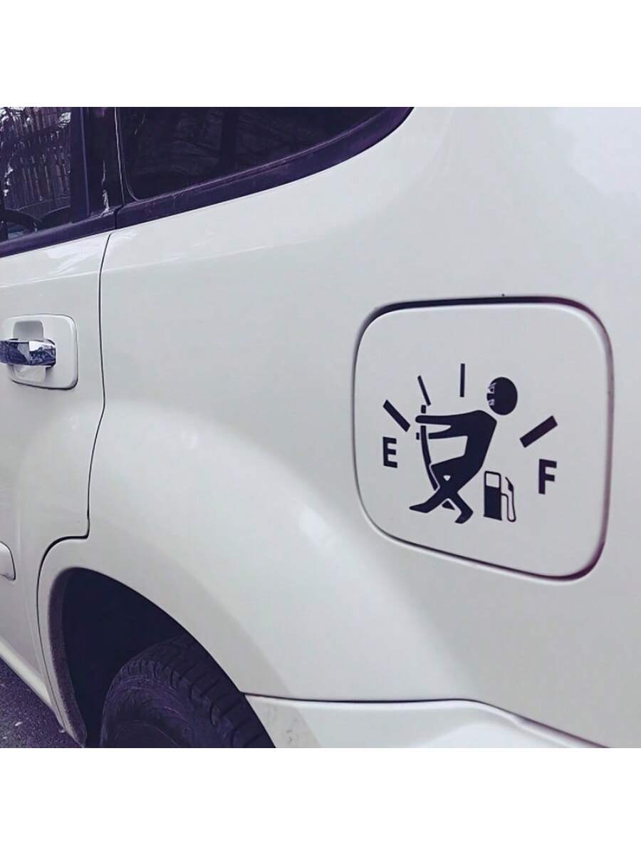 1Pc Funny Low Fuel Volume Reflective Car Sticker - Weathering Waterproof Polyurethane Matte Sticker, Self-Adhesive Cartoon Fuel Gauge Design, Reusable, No Residue Easy Sticker for Cars, Trucks, Motorcycles, Walls, Laptops