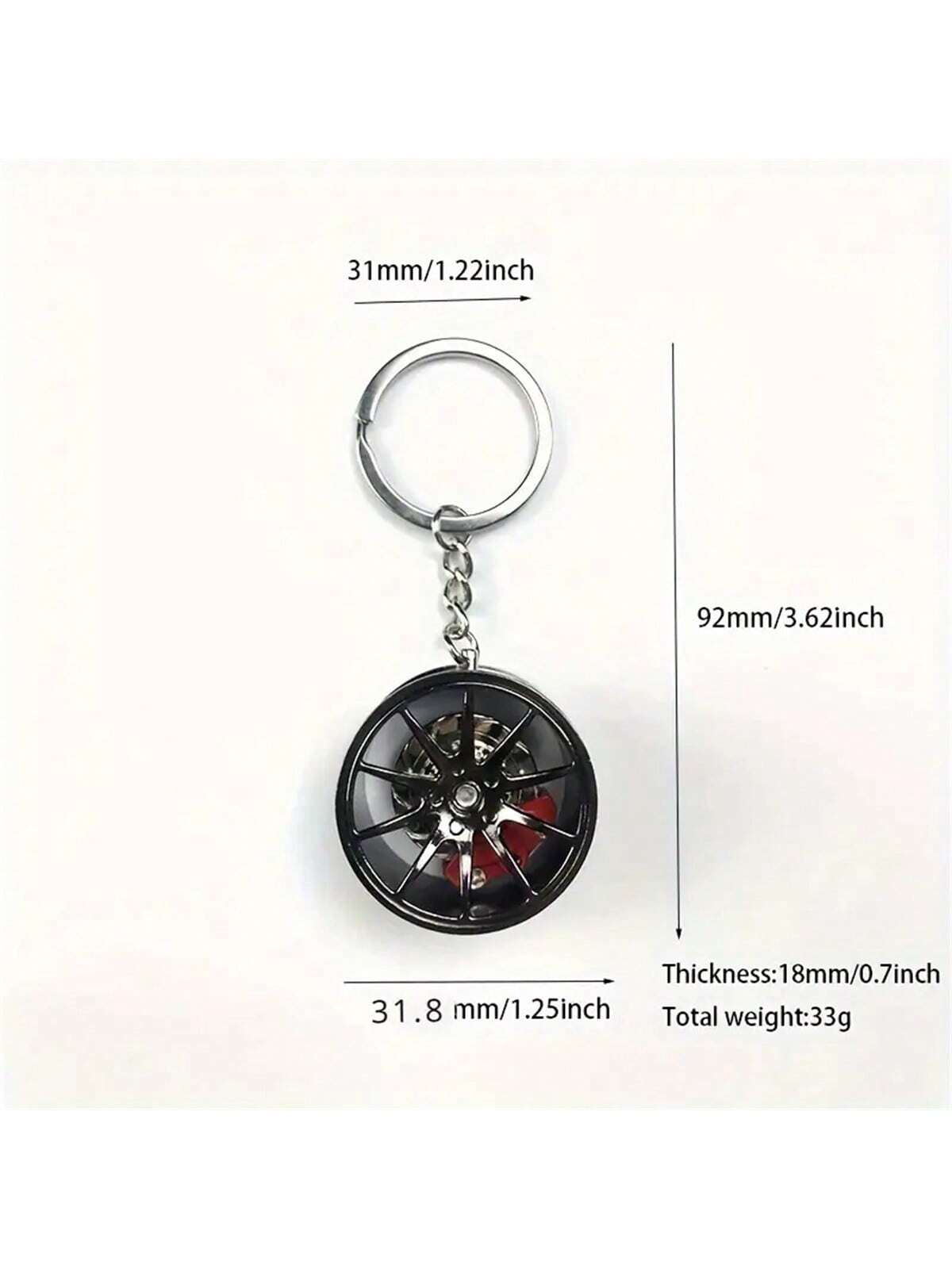 1Pc Rotating Rim Car Keychain Pendant
