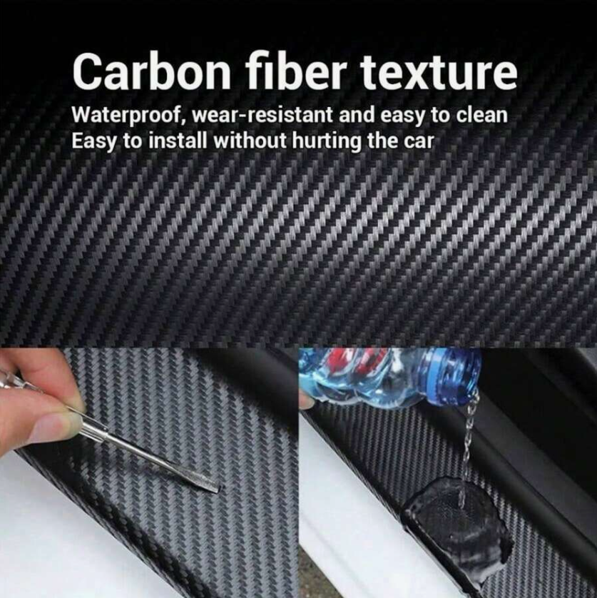 Scratch-Resistant Door Sill Protector Nano Carbon Fiber DIY Sticker