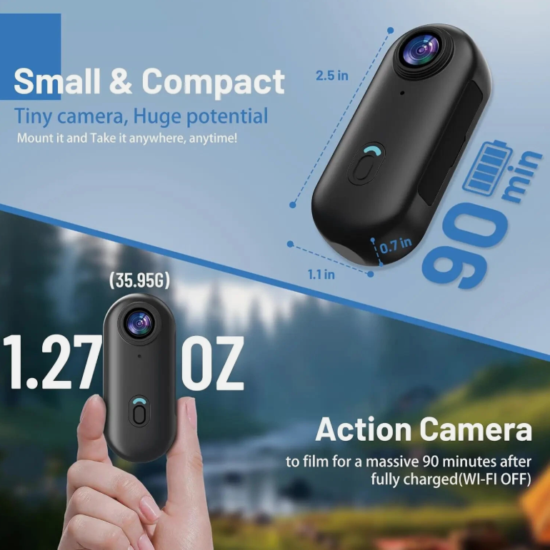 128GB 4K/1080P FHD Wearable Mini Body Camera (POV-Driving)