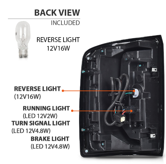 2016-2018 GMC Sierra 1500 Passenger Right Side Tail Light LED