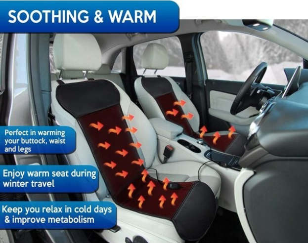 12V Heated Seat Covers – Universal Car Seat Warmers (2-Pack) |