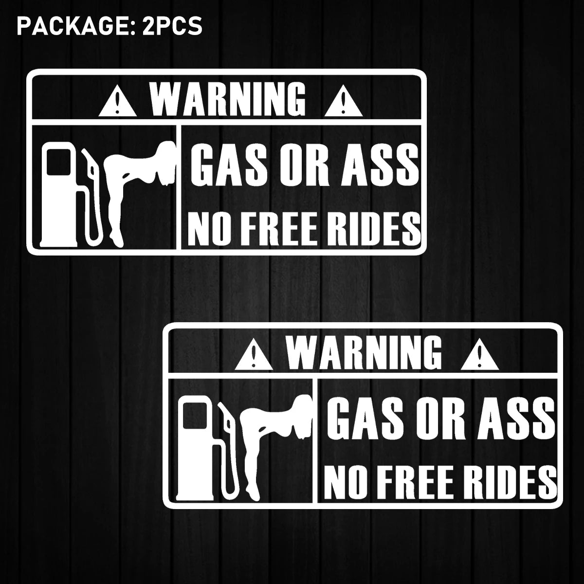 'Gas Or Ass' Transparent Vehicle Humorous Sticker/Decal