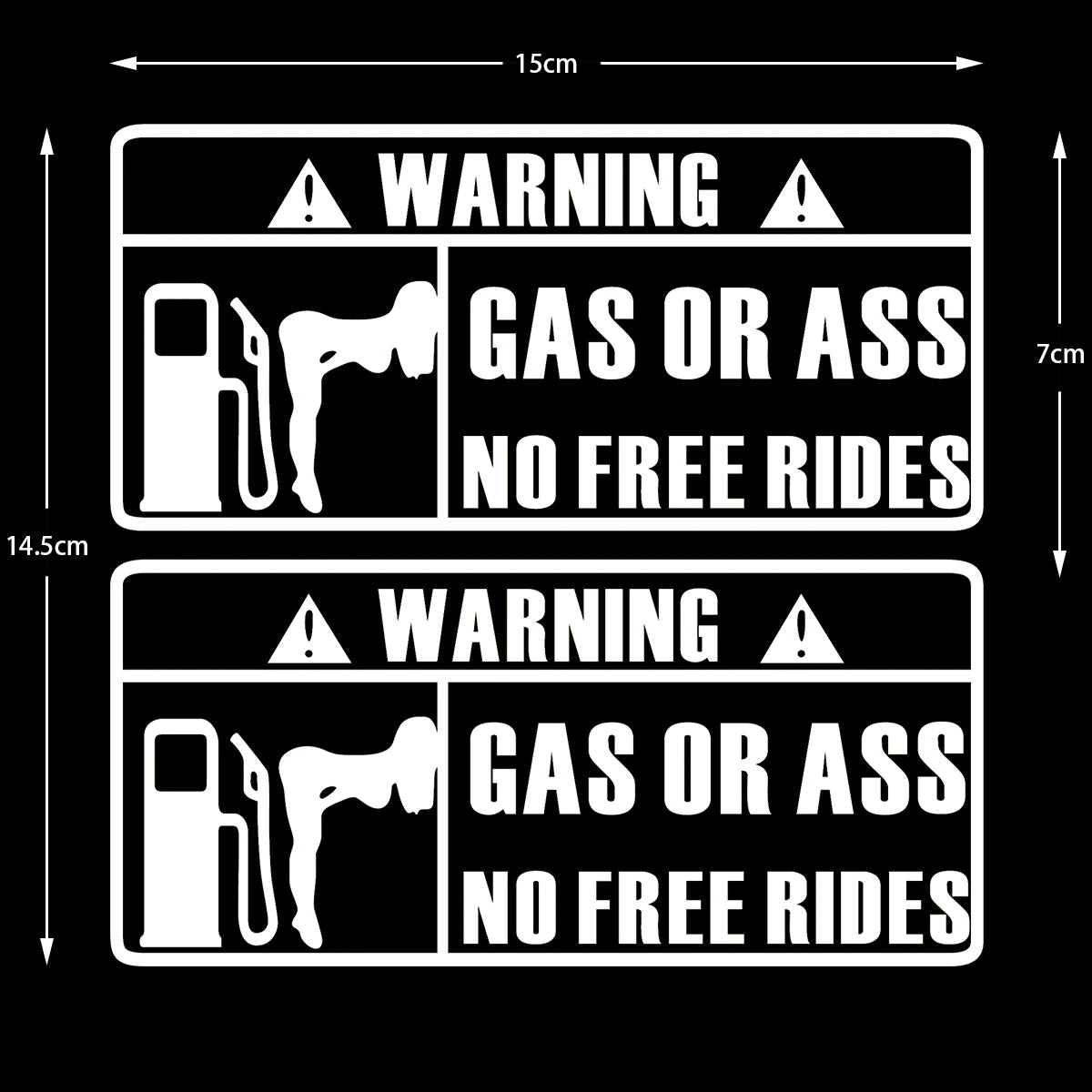 'Gas Or Ass' Transparent Vehicle Humorous Sticker/Decal