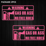 'Gas Or Ass' Transparent Vehicle Humorous Sticker/Decal