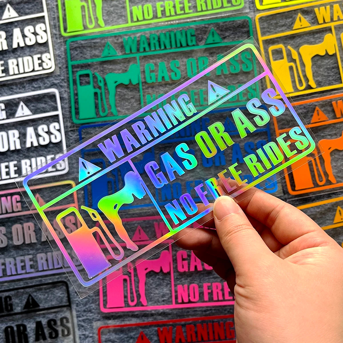 'Gas Or Ass' Transparent Vehicle Humorous Sticker/Decal