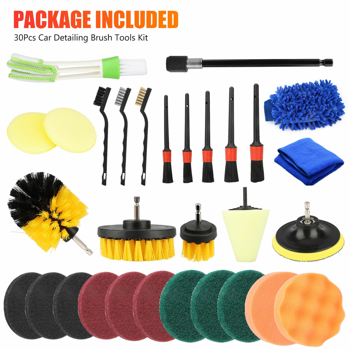30Pcs Vehicle Detailing Kit