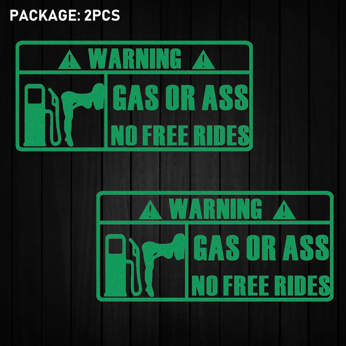'Gas Or Ass' Transparent Vehicle Humorous Sticker/Decal