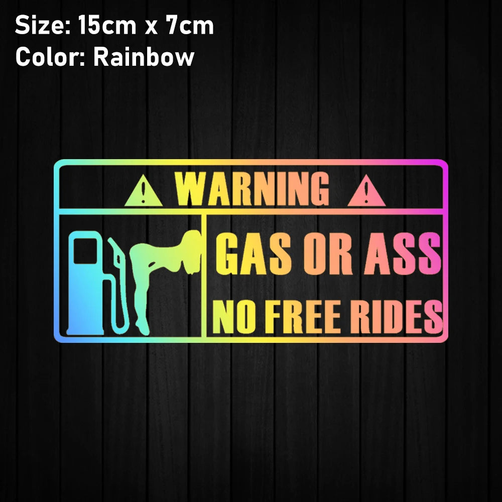 'Gas Or Ass' Transparent Vehicle Humorous Sticker/Decal