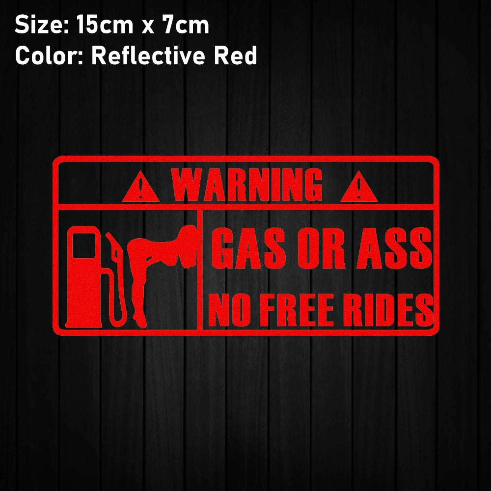 'Gas Or Ass' Transparent Vehicle Humorous Sticker/Decal