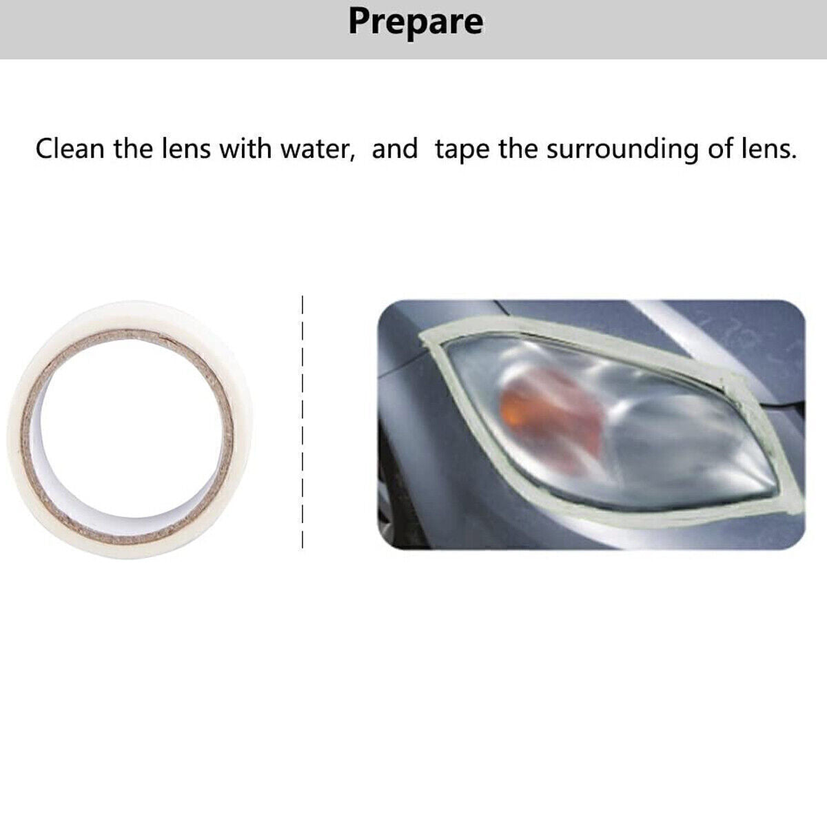 Headlight Lens Restoration Repair Kit + Polishing Cleaning Kit