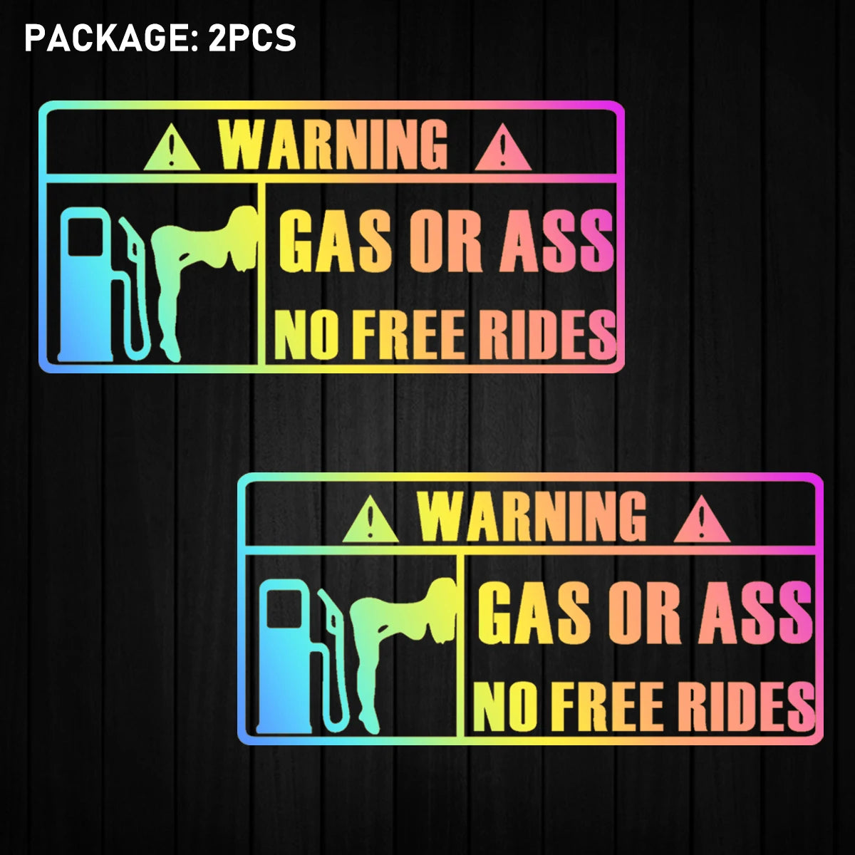 'Gas Or Ass' Transparent Vehicle Humorous Sticker/Decal