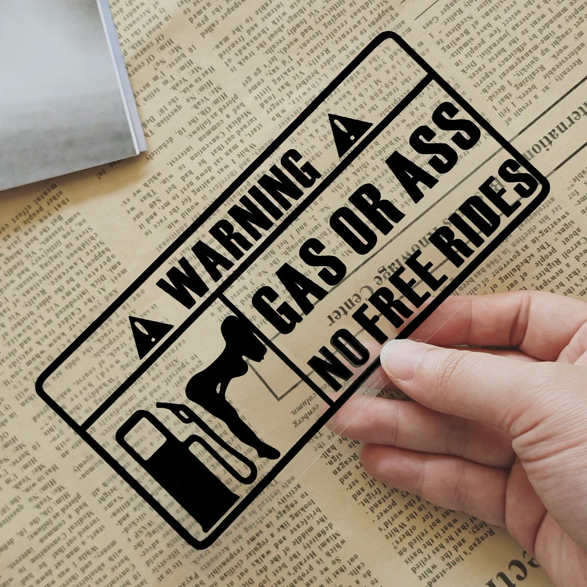 'Gas Or Ass' Transparent Vehicle Humorous Sticker/Decal