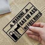 'Gas Or Ass' Transparent Vehicle Humorous Sticker/Decal