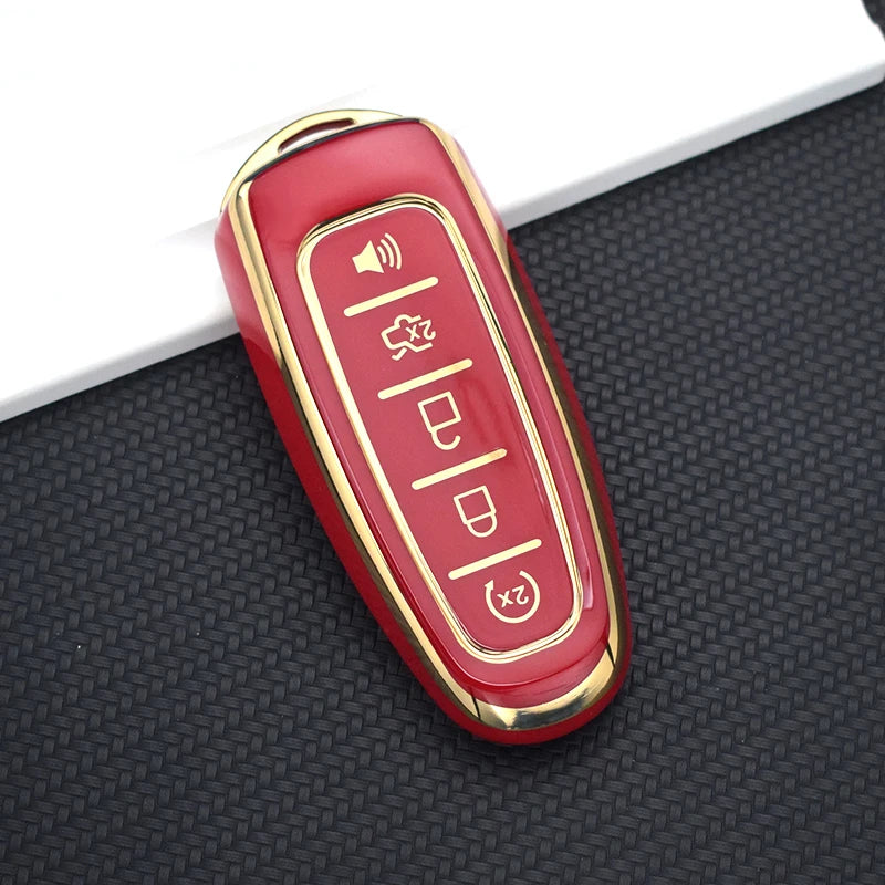 5 Button TPU Key Fob Cover for Ford Edge Explorer Escape Focus Taurus Flex| Lincoln MKS MKT MKX MKZ