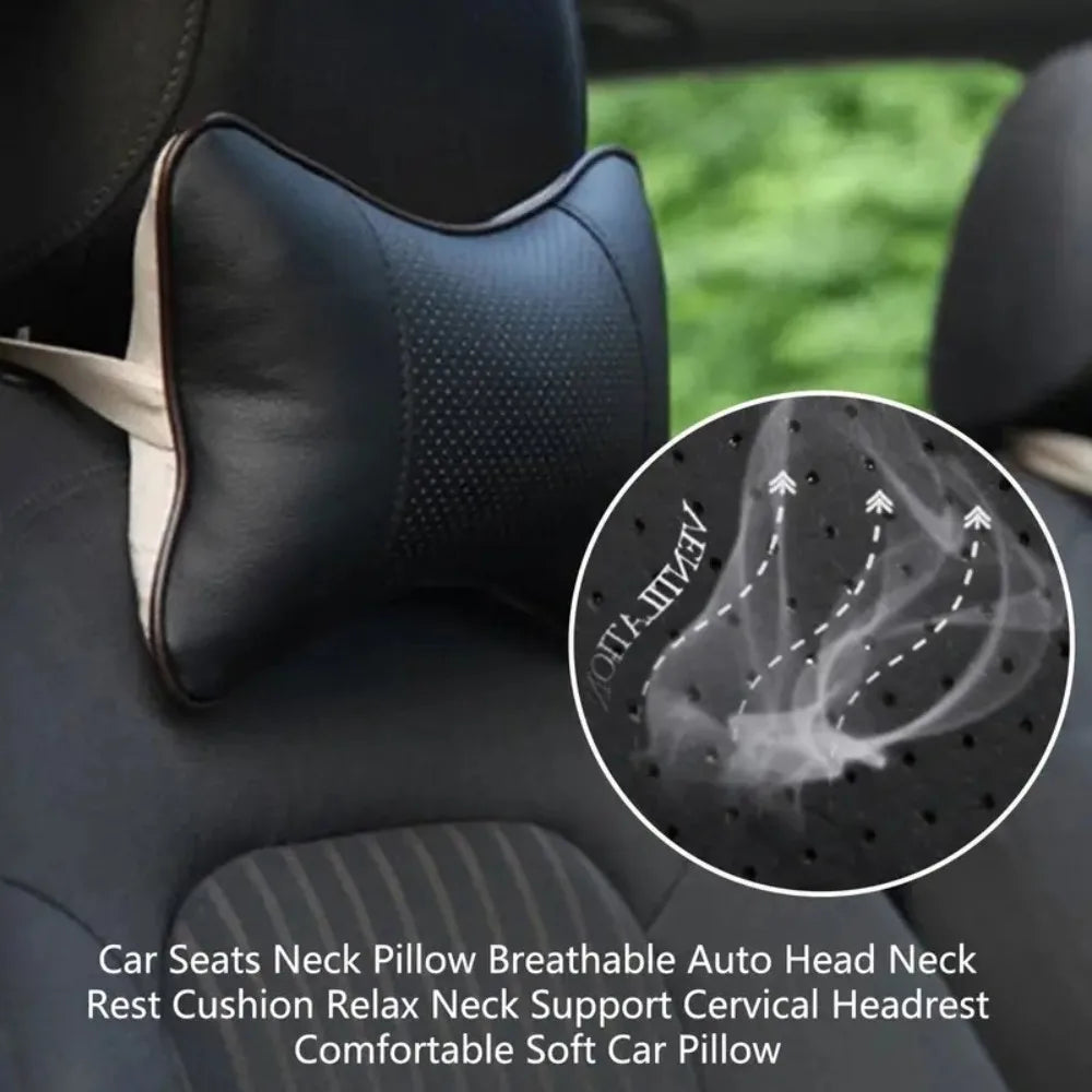 1PC Universal Leather Car Seat Neck Pillow