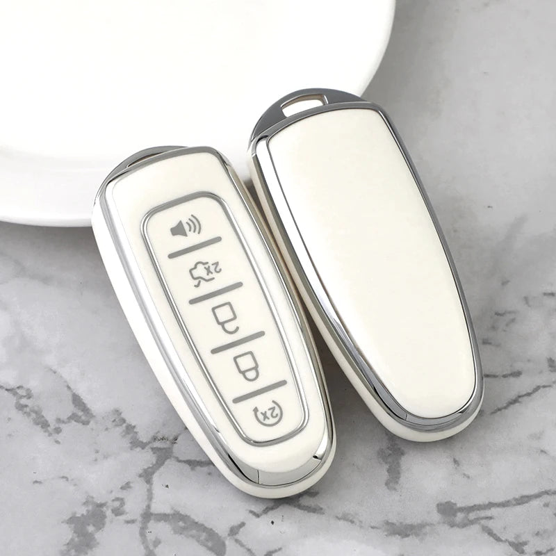 5 Button TPU Key Fob Cover for Ford Edge Explorer Escape Focus Taurus Flex| Lincoln MKS MKT MKX MKZ
