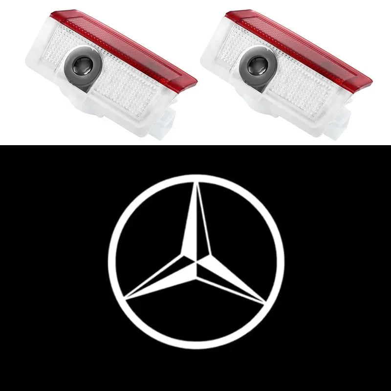 2Pcs LED Car Door Projector Lamps Accessories for Mercedes Benz