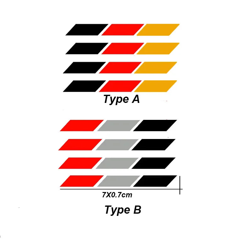 4Pcs Reflective German Flag Decal/Sticker