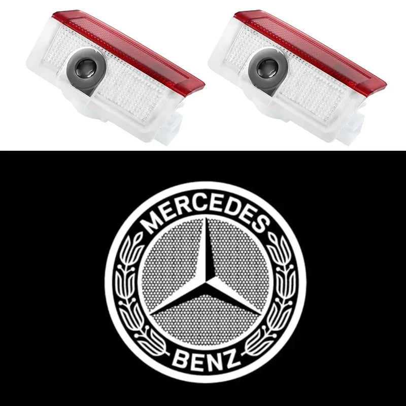2Pcs LED Car Door Projector Lamps Accessories for Mercedes Benz