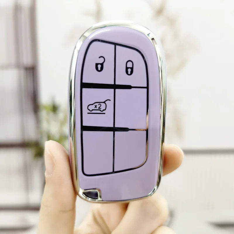 3/5 Buttons TPU Remote Key Cover Case for Jeep, Chrysler, Dodge