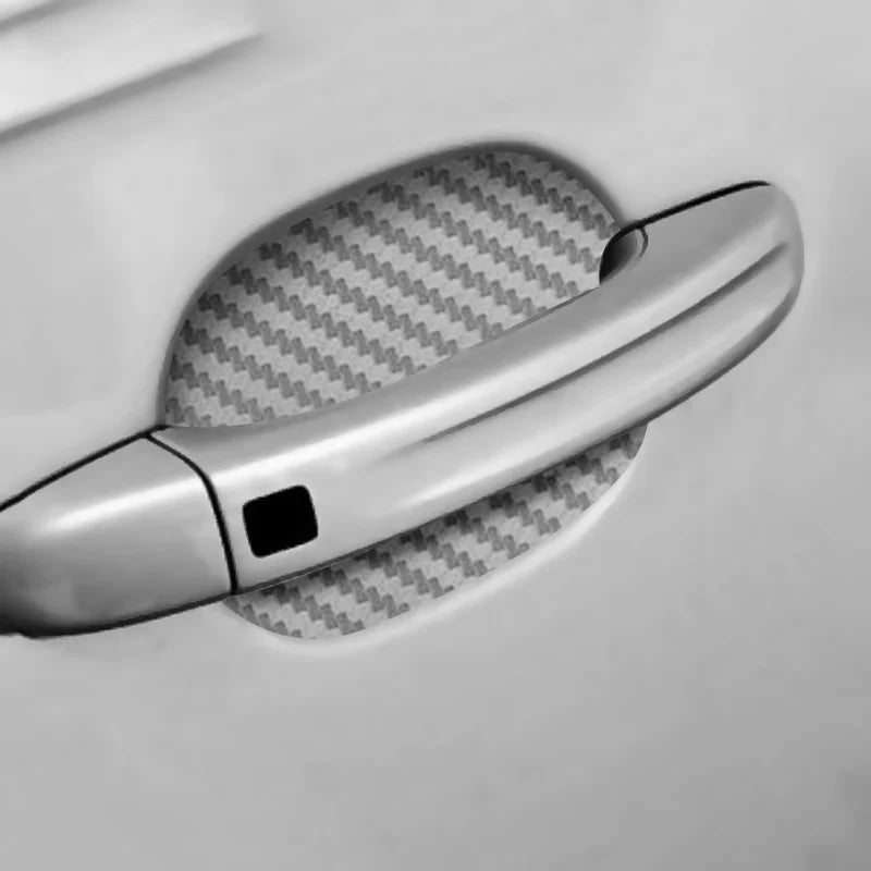 4Pcs Carbon Fiber Door Handle Well Protective Sticker