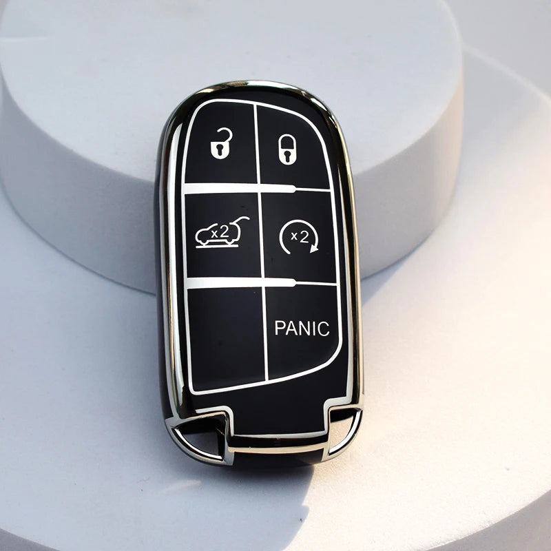 3/5 Buttons TPU Remote Key Cover Case for Jeep, Chrysler, Dodge