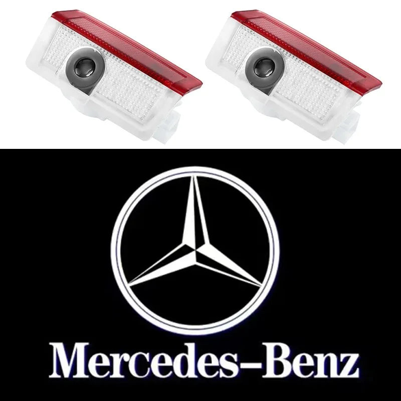 2Pcs LED Car Door Projector Lamps Accessories for Mercedes Benz
