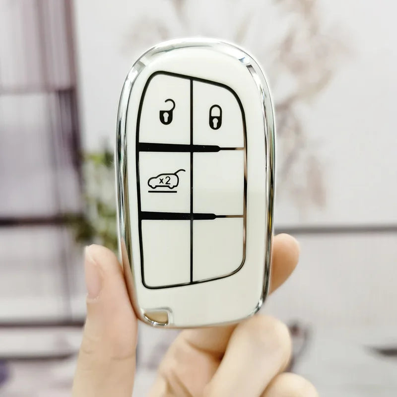 3/5 Buttons TPU Remote Key Cover Case for Jeep, Chrysler, Dodge
