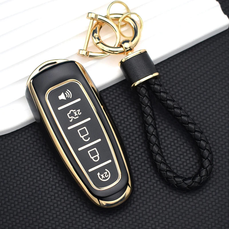 5 Button TPU Key Fob Cover for Ford Edge Explorer Escape Focus Taurus Flex| Lincoln MKS MKT MKX MKZ