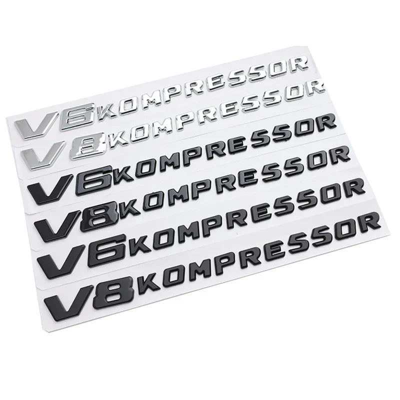 1PCS 'V6/V8 Kompressor' Logo Emblem/Badge