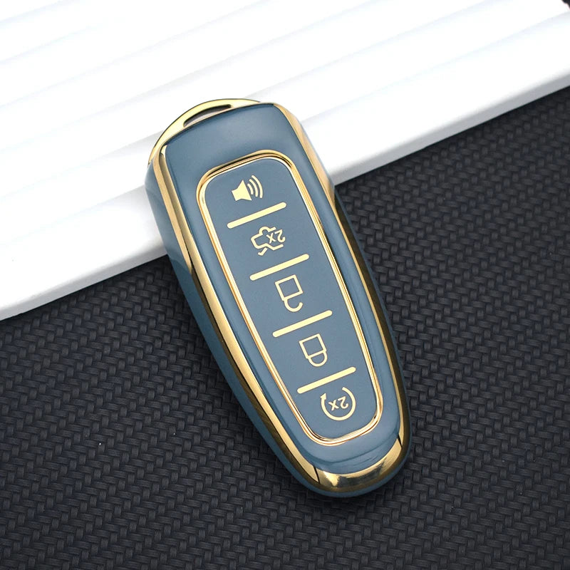 5 Button TPU Key Fob Cover for Ford Edge Explorer Escape Focus Taurus Flex| Lincoln MKS MKT MKX MKZ