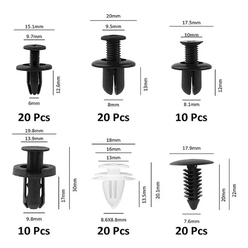 100Pcs Automotive Plastic Fastener Clips