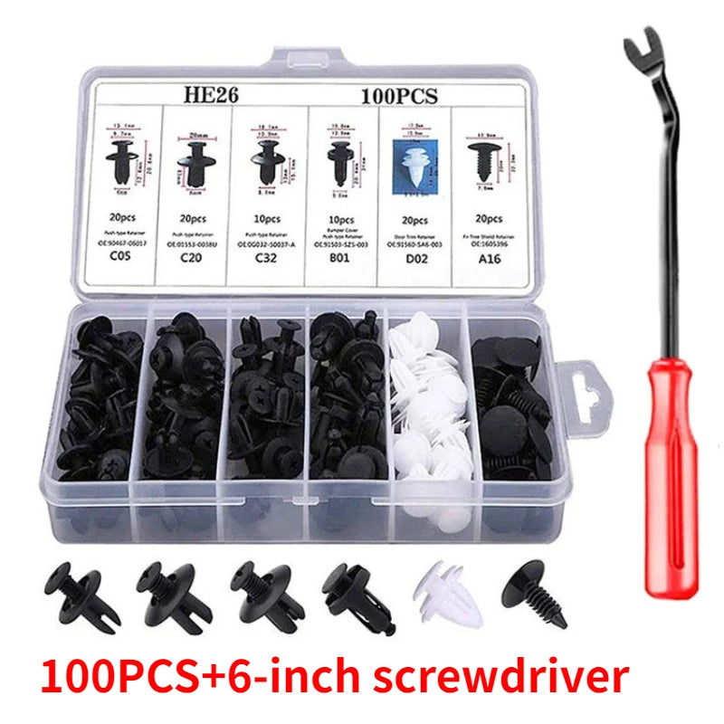 100Pcs Automotive Plastic Fastener Clips