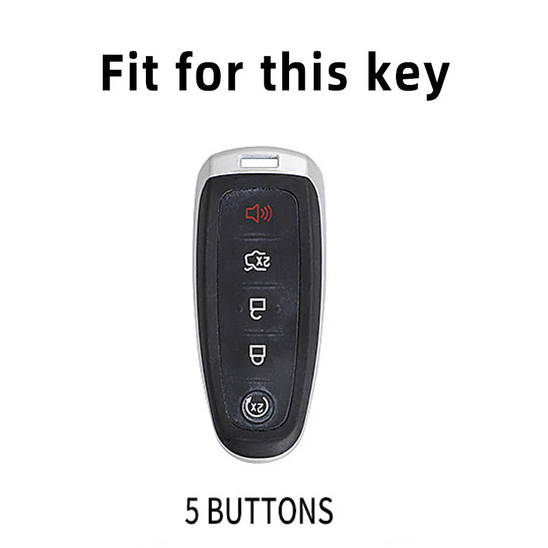5 Button TPU Key Fob Cover for Ford Edge Explorer Escape Focus Taurus Flex| Lincoln MKS MKT MKX MKZ