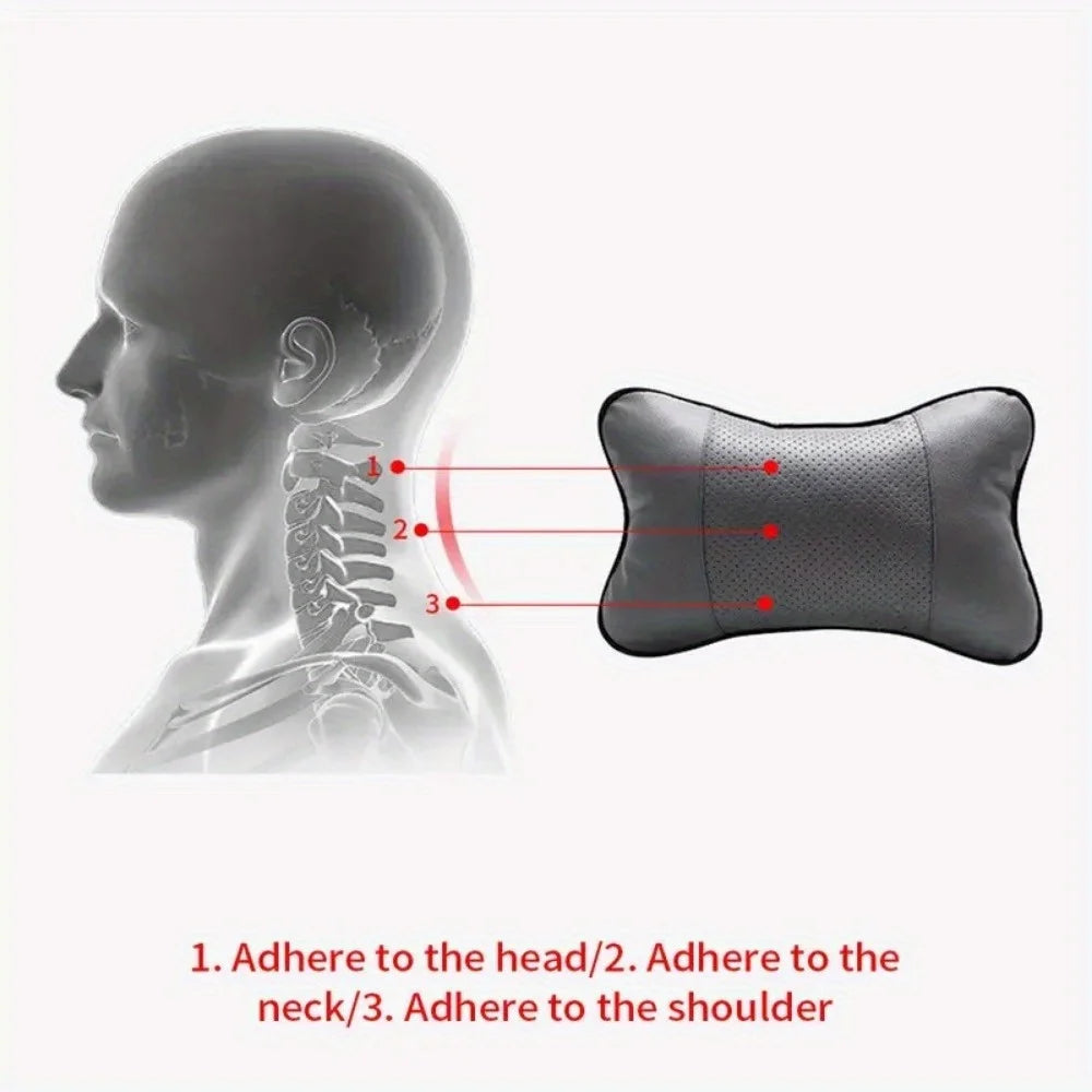 1PC Universal Leather Car Seat Neck Pillow