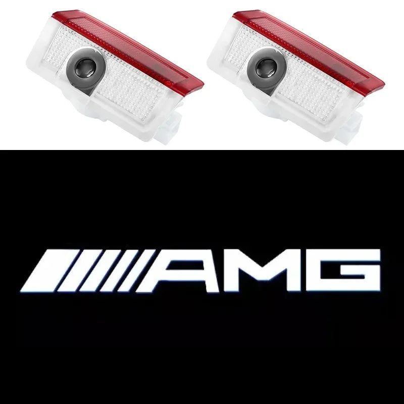 2Pcs LED Car Door Projector Lamps Accessories for Mercedes Benz