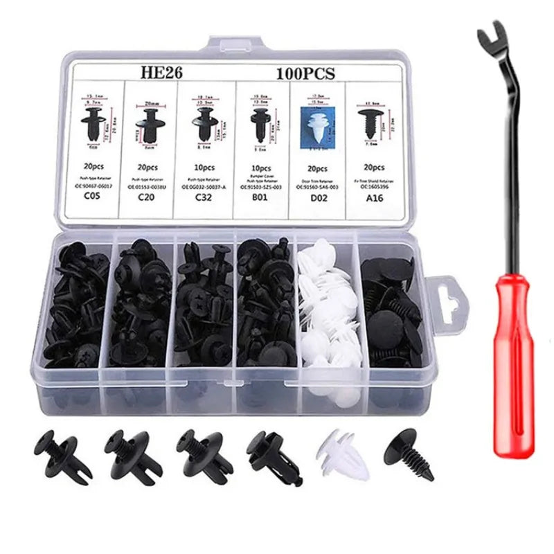 100Pcs Automotive Plastic Fastener Clips