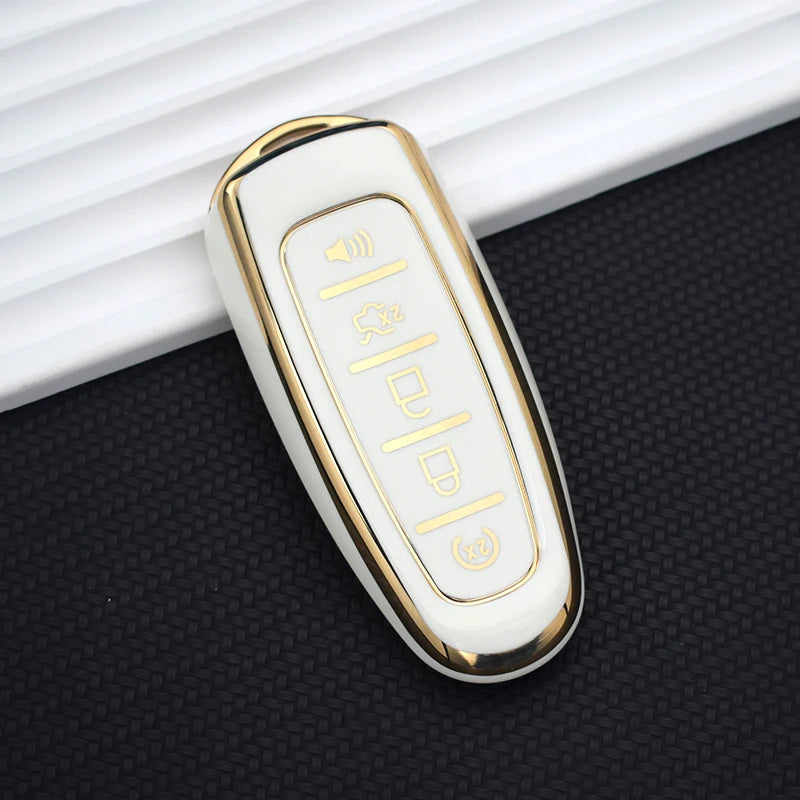 5 Button TPU Key Fob Cover for Ford Edge Explorer Escape Focus Taurus Flex| Lincoln MKS MKT MKX MKZ
