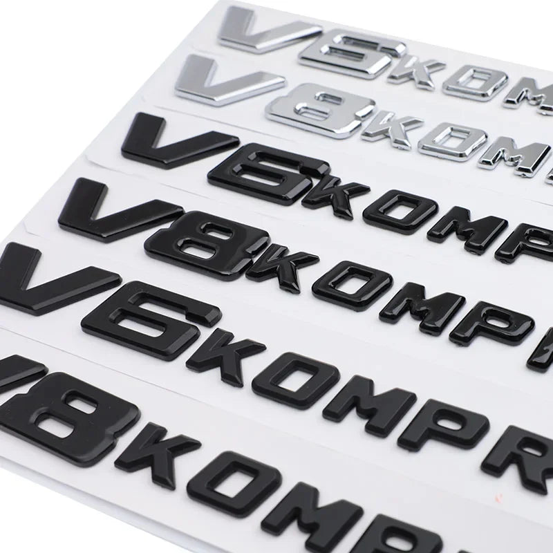 1PCS 'V6/V8 Kompressor' Logo Emblem/Badge